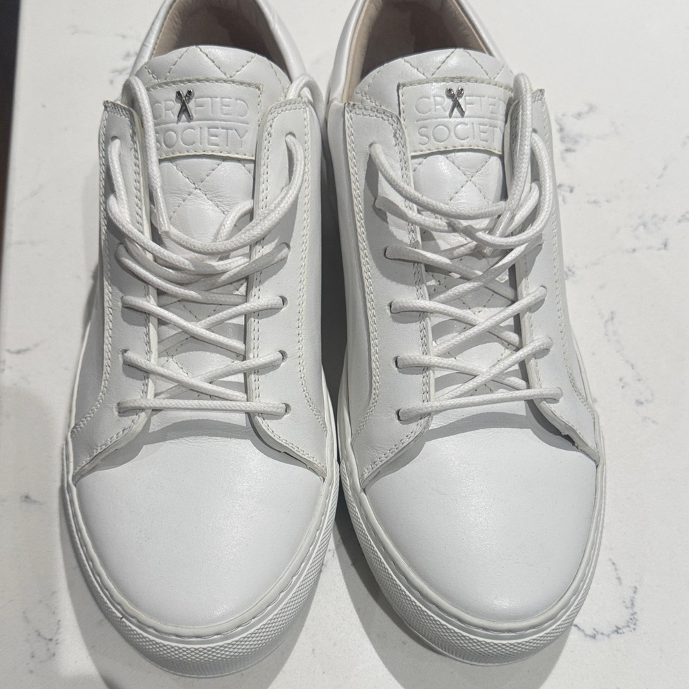 Men's White Leather Sneakers